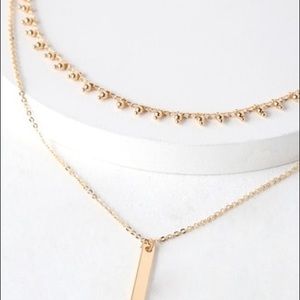 Lulus gold layered choker necklace